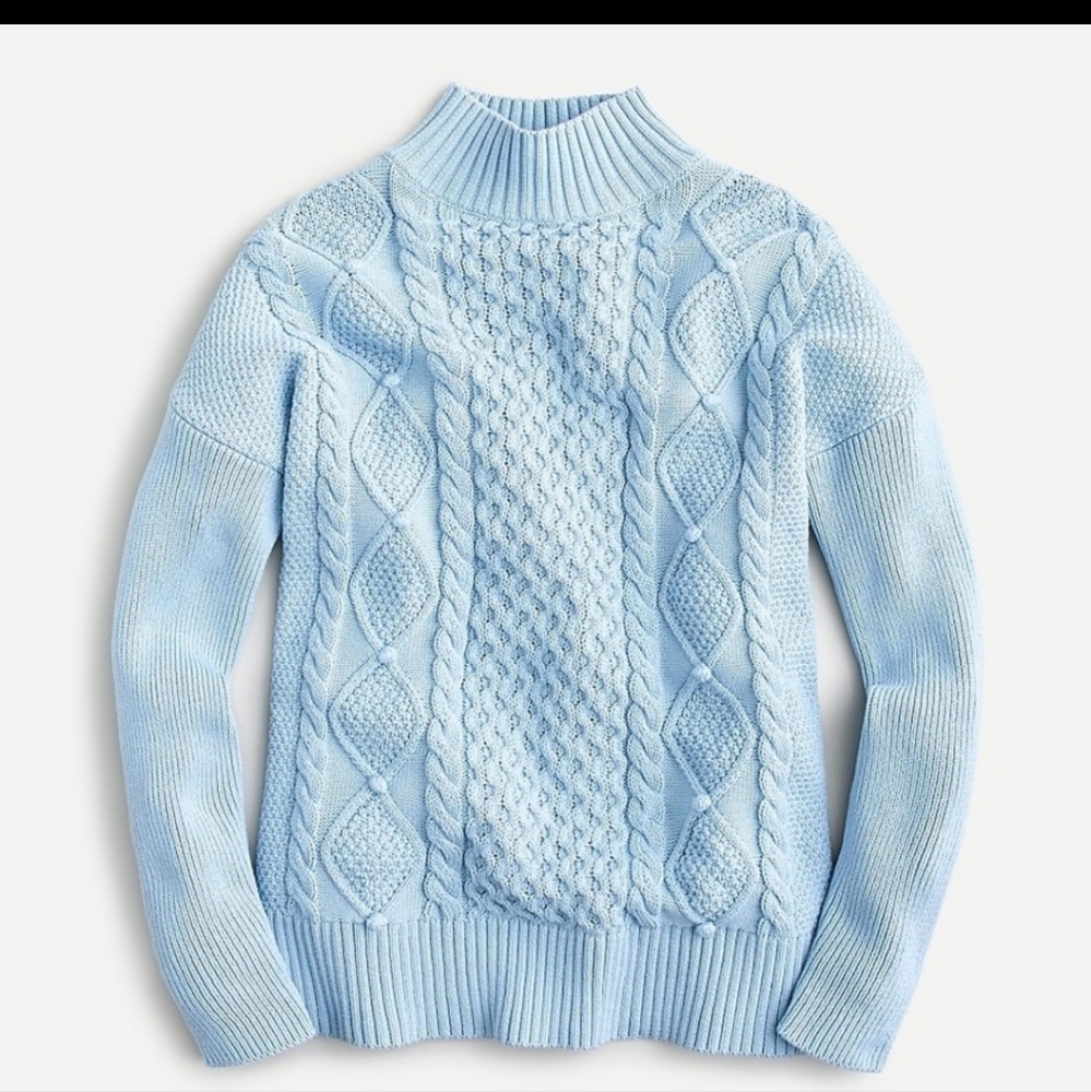 NWT Swingy cable-knit mockneck sweater